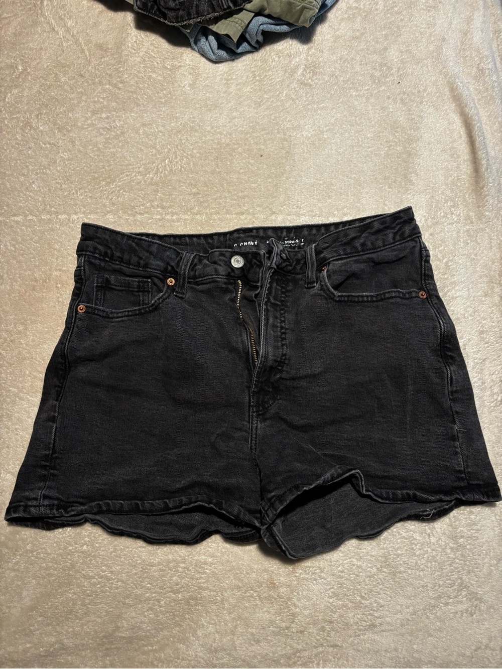 Women's High-Waisted Black Denim Shorts